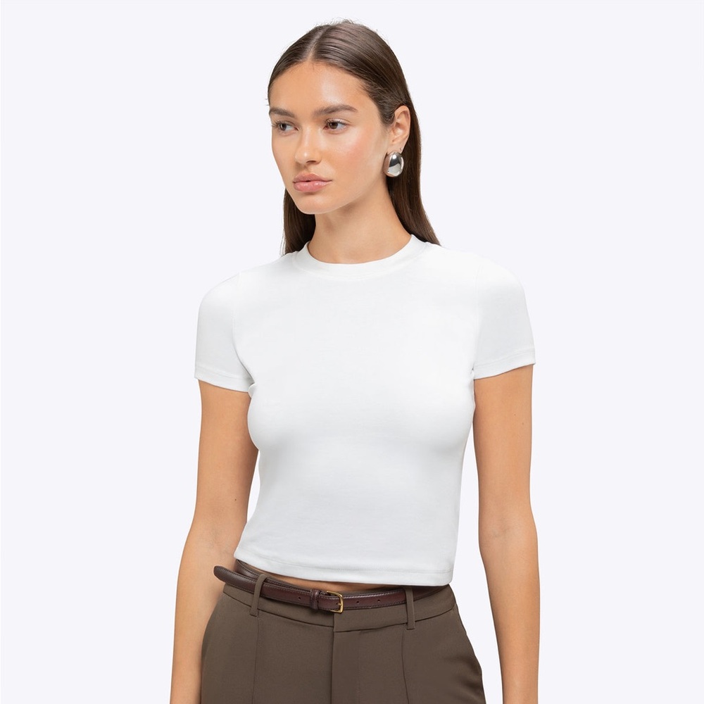 Cuts Classic White Crewneck Short-Sleeve Top
